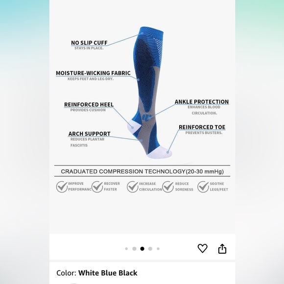 Double Couple 5 Pairs Compression Socks for Men/Women 20-30mmhg Knee High Spt - Picture 6 of 6